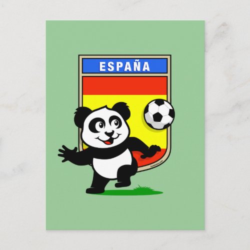 Spain Football Panda Postcard