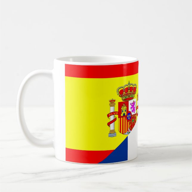 spain france neighbor countries half flag symbol s coffee mug (Left)