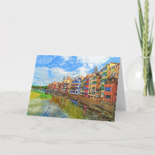 Spain-Girona-Colored Pencil Card