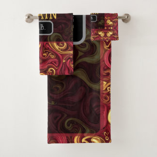 Spain Global Stage Champs | Elite Red Gold Luxury Bath Towel Set