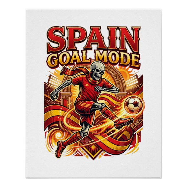 Spain Goal Mode Skeleton Striker Nations Streetwea Poster (Front)