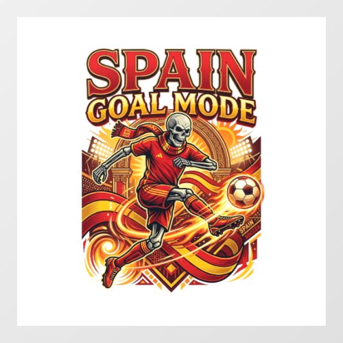 Spain Goal Mode Skeleton Striker Nations Streetwea Window Cling