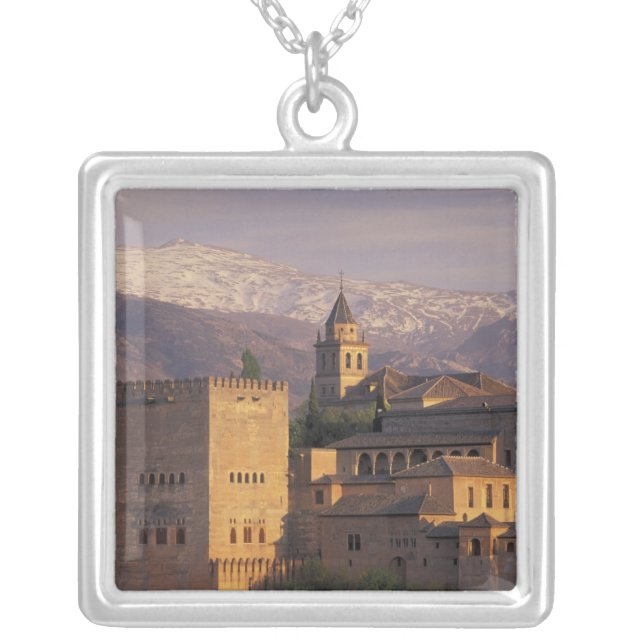 Spain, Granada, Andalucia The Alhambra, 2 Silver Plated Necklace (Front)