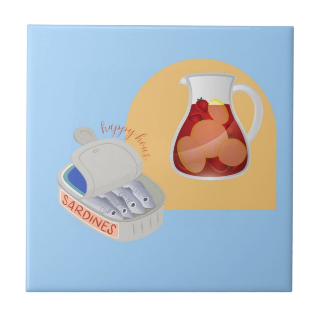 Spain Happy Hour Ceramic Tile (Front)