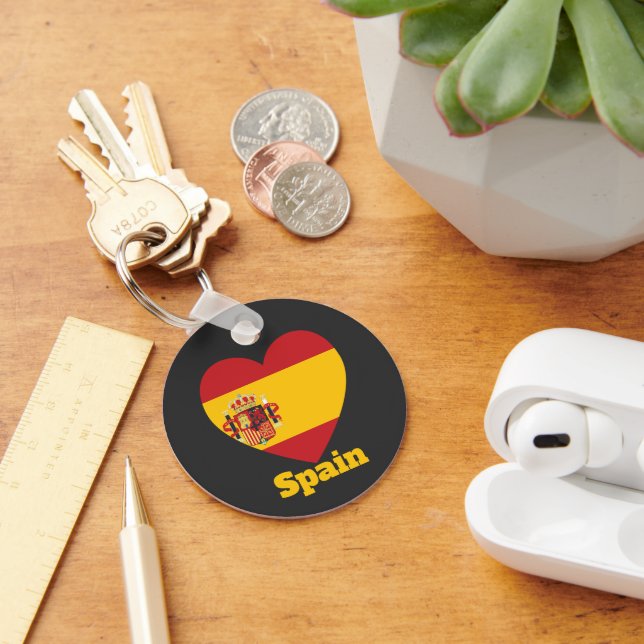 Spain Heart Flag  Keychain (Desk)