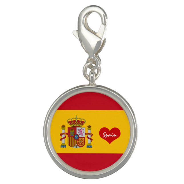 Spain & Heart, Love - Spanish Flag /Europe Charm (Front)