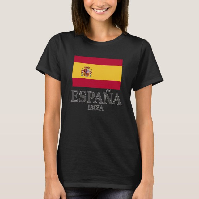 Spain Ibiza Flag Travel Europe Holiday T-Shirt (Front)