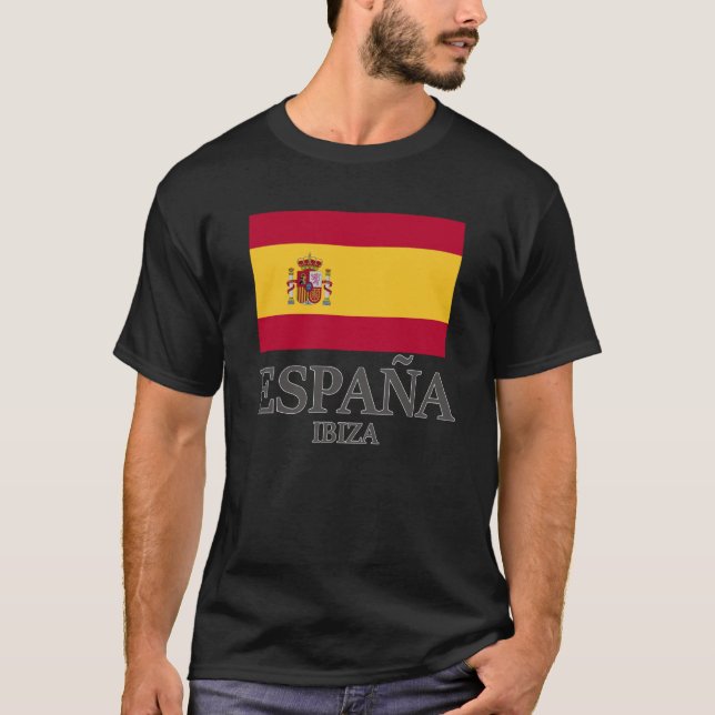 Spain Ibiza Flag Travel Europe Holiday T-Shirt (Front)