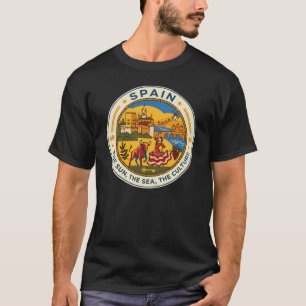 Spain Illustration Travel Art Badge T-Shirt