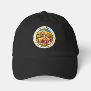 Spain Illustration Travel Art Badge Youth Dad Hat