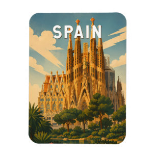 Spain Illustration Travel Art Vintage Magnet