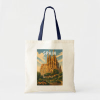 Spain Illustration Travel Art Vintage