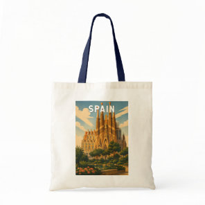 Spain Illustration Travel Art Vintage Tote Bag