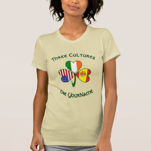 Spain Ireland USA Shamrock Personalized Women’s  T-Shirt