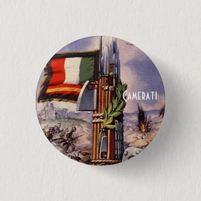 Spain Italy Civil War Mussolini Franco Pinback Button (Front)