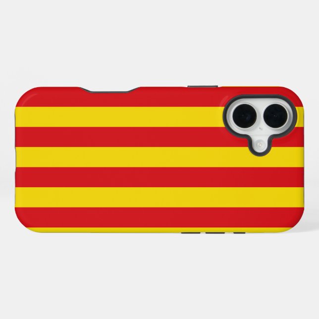 Spain: La Senyera Catalonia Flag iPhone Case (Back Horizontal)