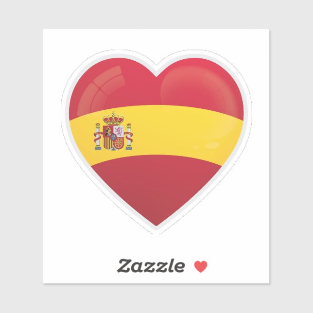 Spain  Love Flag Sticker (Sheet)