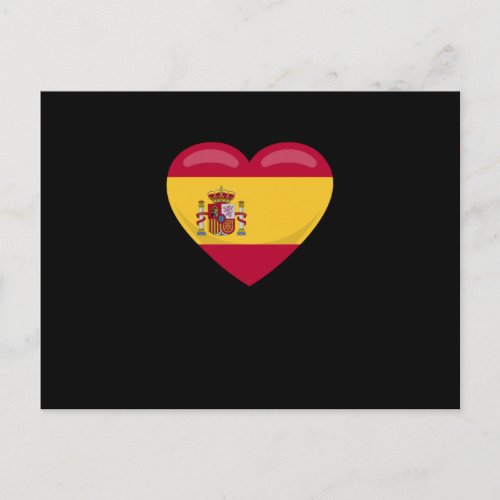 Spain Love Heart Spanish Flag Gift Football Fan Postcard