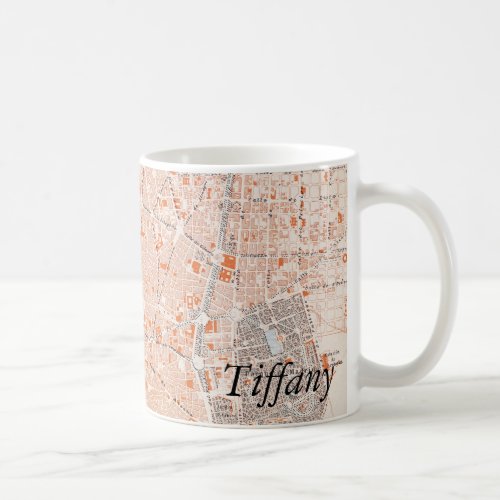 Spain Madrid Map C1920 Coffee Mug