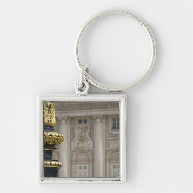 Spain, Madrid. Royal Palace, ornate gilded lamp Keychain (Front)