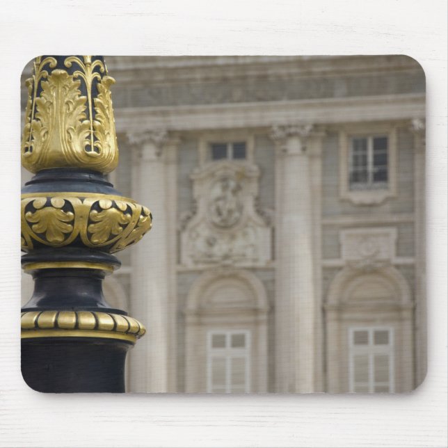 Spain, Madrid. Royal Palace, ornate gilded lamp Mouse Pad (Front)
