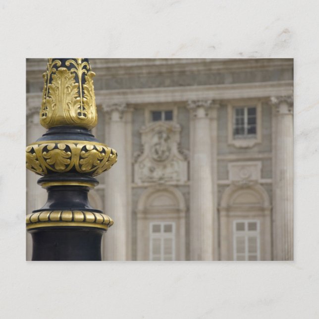Spain, Madrid. Royal Palace, ornate gilded lamp Postcard (Front)