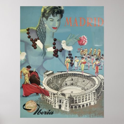 Spain _ Madrid Vintage Travel Poster