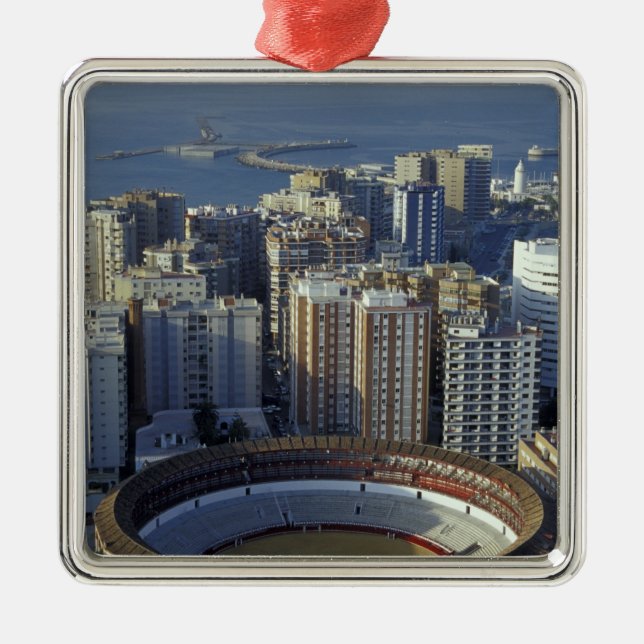 Spain, Malaga, Andalucia View of Plaza de Toros Metal Ornament (Front)