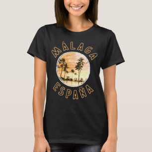 Spain Malaga ESPANA Retro Sunset T-Shirt