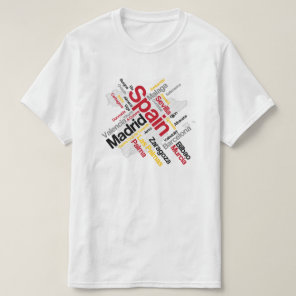 Spain Map and Cities T-Shirt