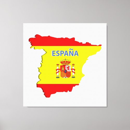 Spain map canvas print