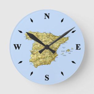 Spain Map Clock