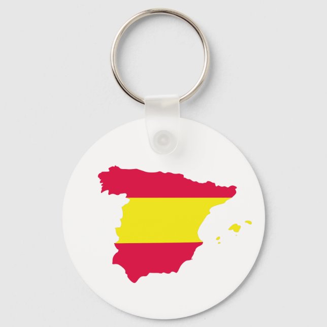 Spain Map Flag Keychain (Front)