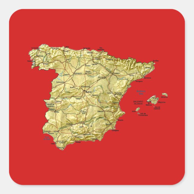 Spain Map Sticker (Front)