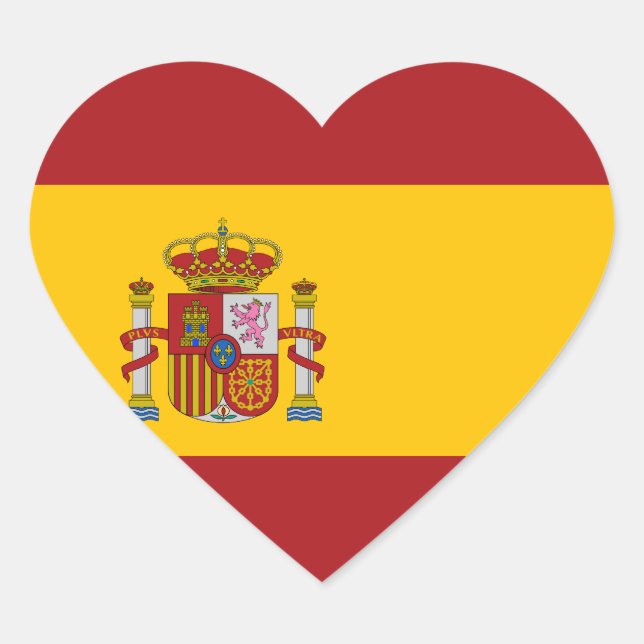 Spain National Flag Heart Sticker (Front)