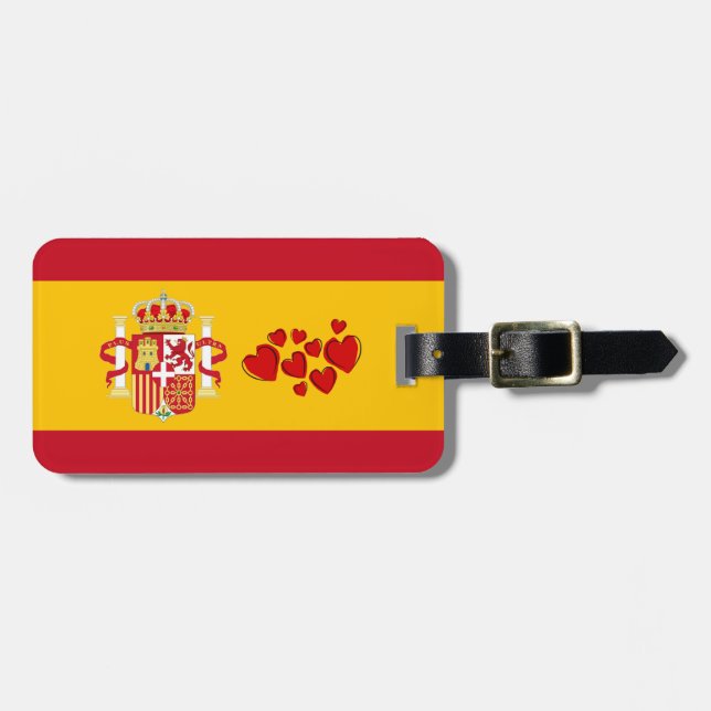 Spain national Flag Luggage Tag (Front Horizontal)