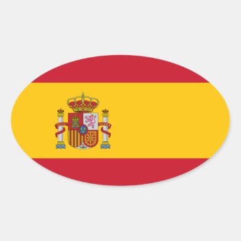 Spain National Flag Oval Sticker by abbeyz71 at Zazzle