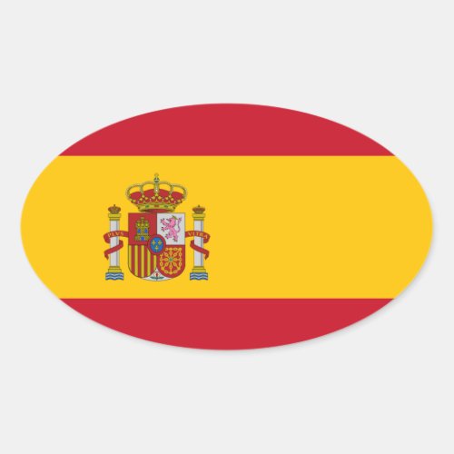 Spain National Flag Oval Sticker