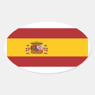 Spain National Flag Oval Sticker