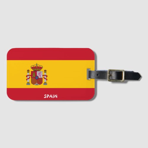 Spain National Flag Patriotic Luggage Tag