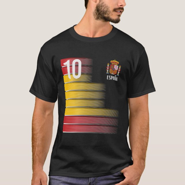 Spain Number 10 Espana Spanish Soccer T-Shirt (Front)
