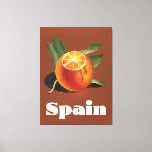 Spain orange travel poster canvas print