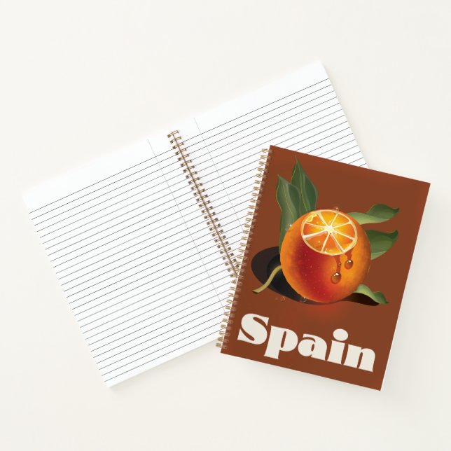 Spain orange travel poster notebook (Inside)