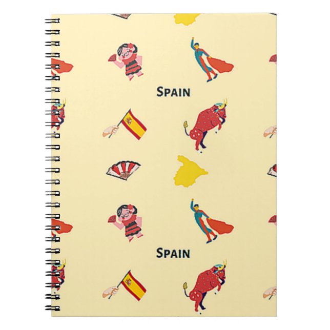 Spain pattern on cream notebook (Front)