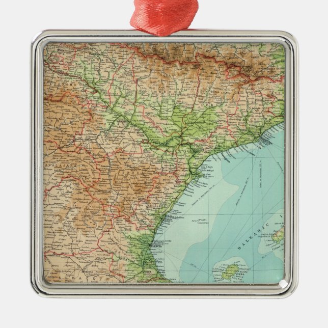 Spain & Portugal eastern section Metal Ornament (Front)
