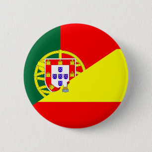 spain portugal neighbor countries half flag symbol button