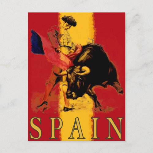 Spain Postcard with Vintage Bullfight