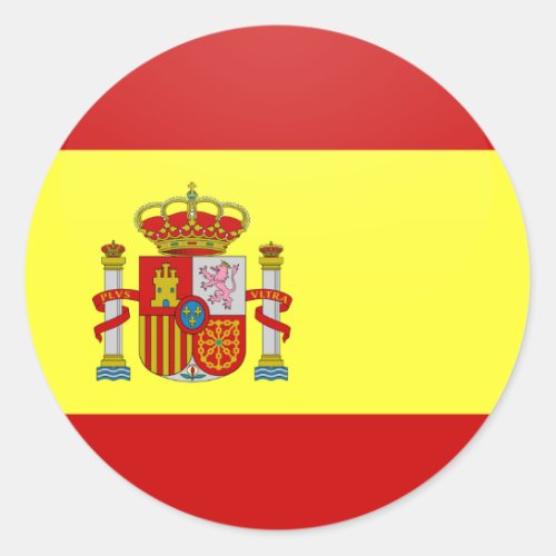 Spain quality Flag Circle Classic Round Sticker
