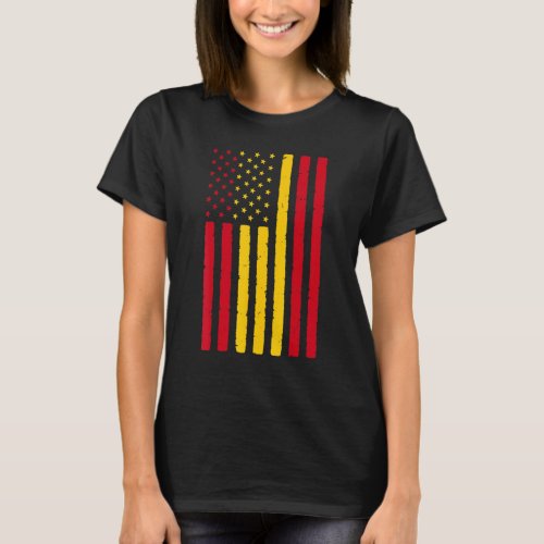 Spain Roots Usa Flag Heritage Half Spanish America T_Shirt
