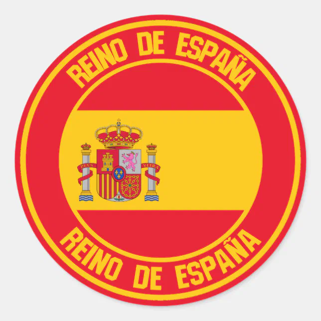 Spain Rond Spain Round Emblem Classic Round Sticker | Zazzle